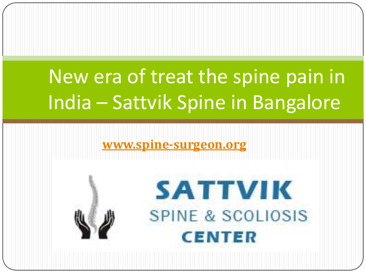Get consulted with spine surgeon in India | edocr