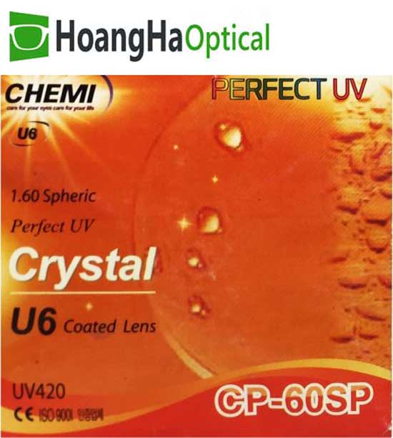 Tròng kính chống ánh sáng xanh Chemi U6 1.60SP | Chính Hãng