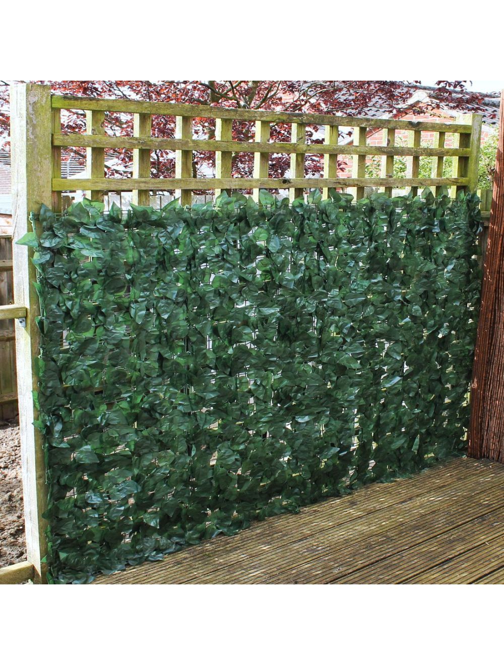 Single Sided Ivy Leaf Hedge Garden Fence Privacy Screening - 1m x 3m - Netting Store